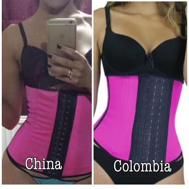 Gaine minceur colombienne MWT face à une contrefaçon plissée