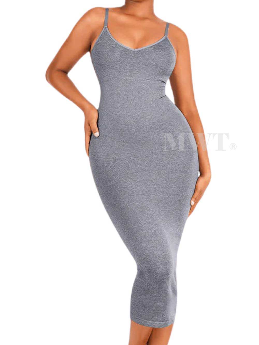 Robe gainante midi à bretelles - MWT® Gaine minceur