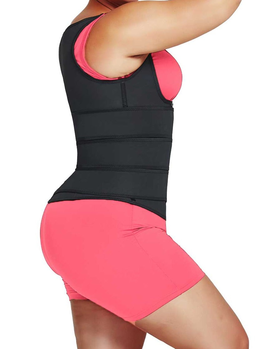 Gaine gilet fitness sport workout bretetelles fines 3 bandes - MWT® Gaine minceur